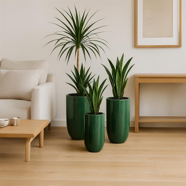 Vaso da esterno in terra cotta verde 23x47 cm - Inca