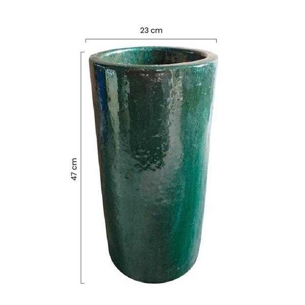 Vaso da esterno in terra cotta verde 23x47 cm - Inca