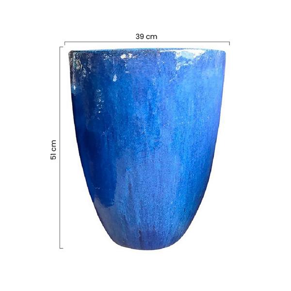Vaso design in terracotta azzurro 39x51 cm - Canar