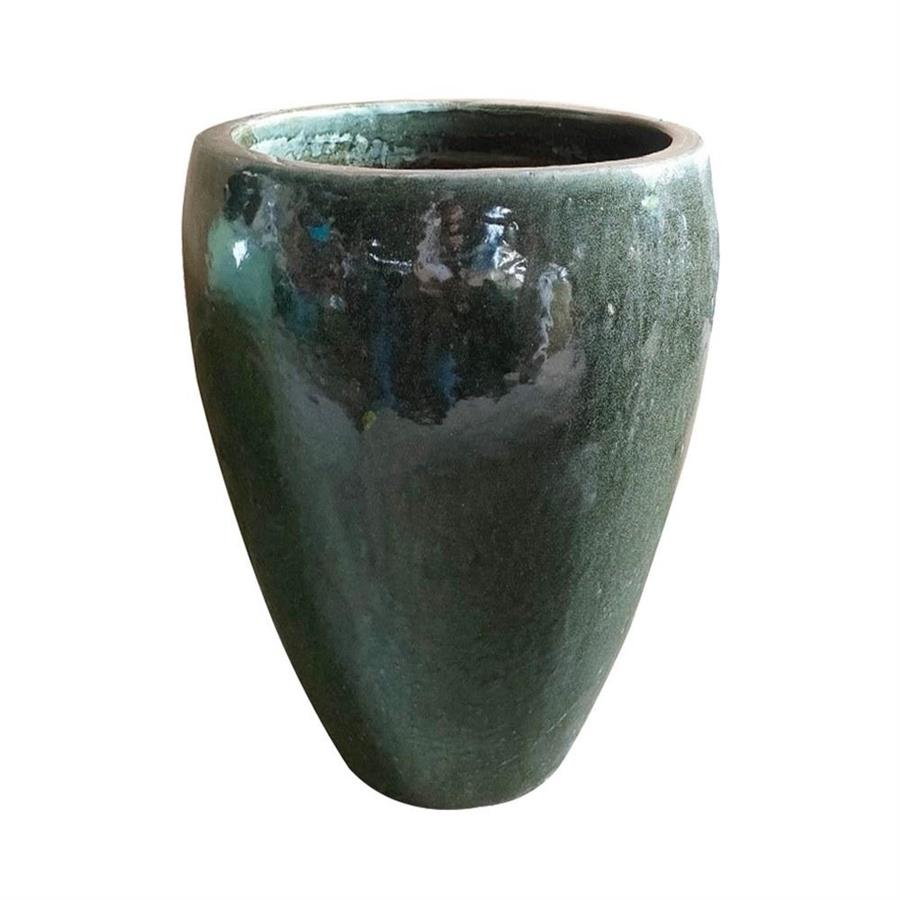 Vaso smaltato da esterno grigio scuro 60x68 cm - Manacor