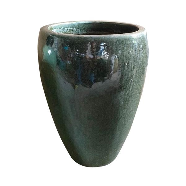 Vaso smaltato da esterno grigio scuro 60x68 cm - Manacor