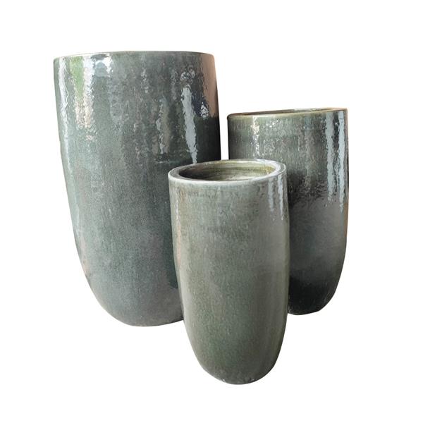 Vaso in terracotta decorato grigio 60x100 cm - Rajada