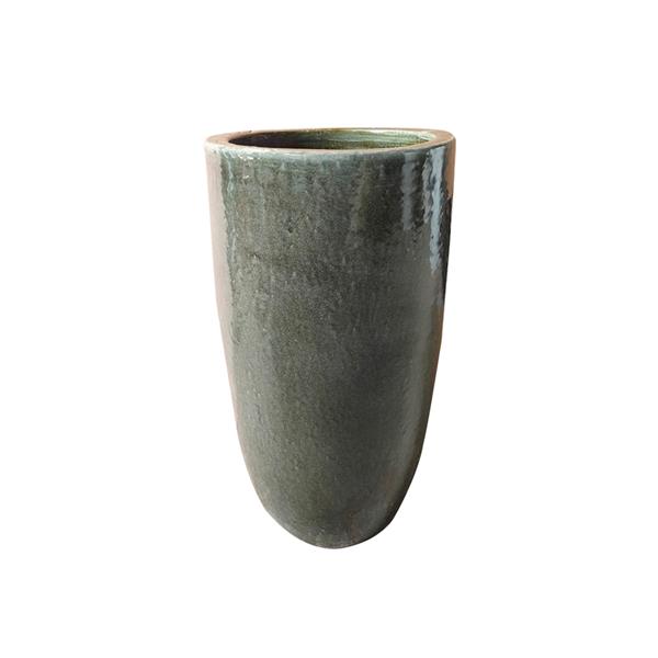 Vaso in terracotta elegante con finitura grigia 46x78 cm - Rajada