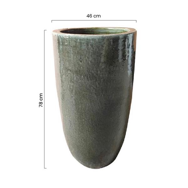 Vaso in terracotta elegante con finitura grigia 46x78 cm - Rajada