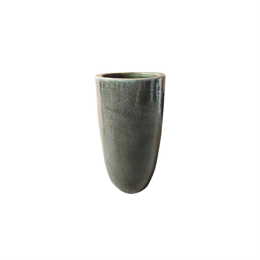 Vaso in terracotta decorato grigio 36x63 cm - Rajada
