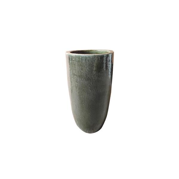 Vaso in terracotta decorato grigio 36x63 cm - Rajada