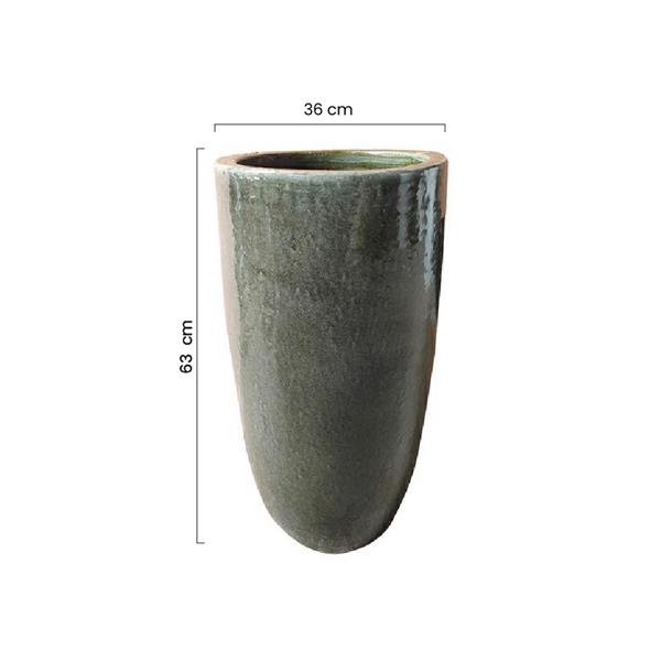Vaso in terracotta decorato grigio 36x63 cm - Rajada