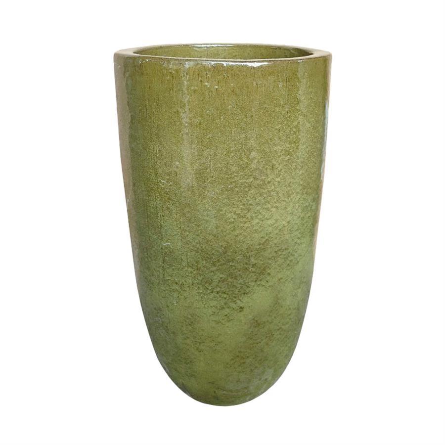 Vaso in terracotta decorato verde chiaro 60x100 cm - Rajada