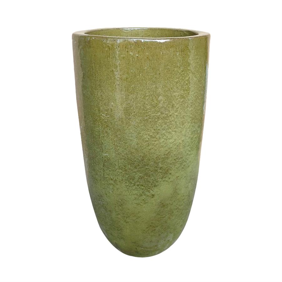 Vaso in terracotta decorato verde chiaro 60x100 cm - Rajada