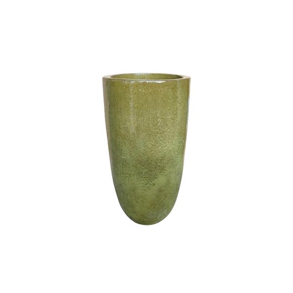 Vaso in terracotta decorato 36x63 cm verde - Rajada