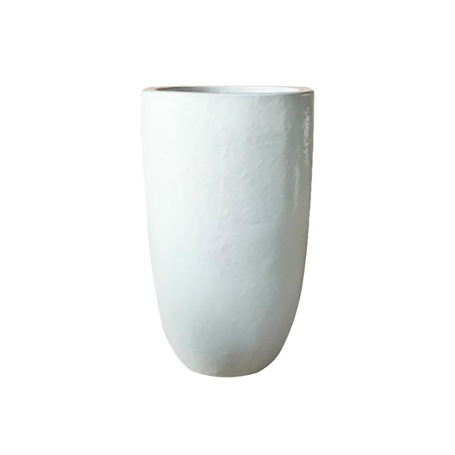 Vaso in terracotta smaltata bianca 46x78 cm - Real