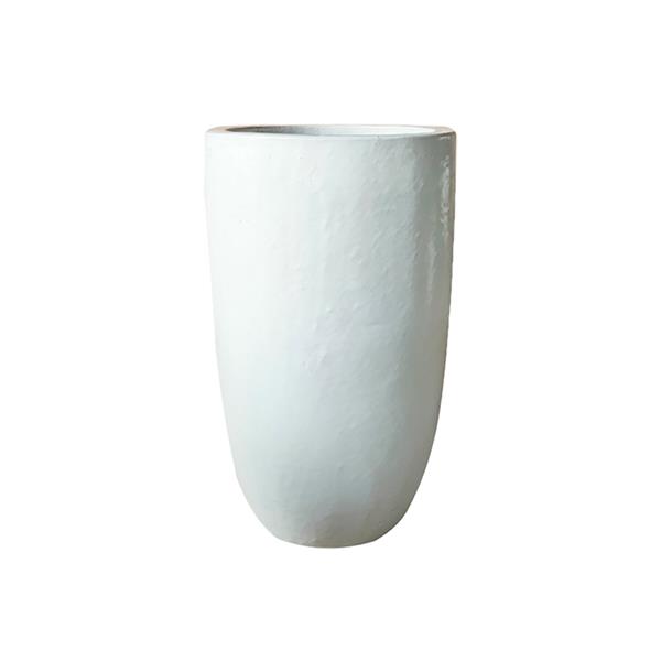 Vaso in terracotta smaltata bianca 46x78 cm - Real