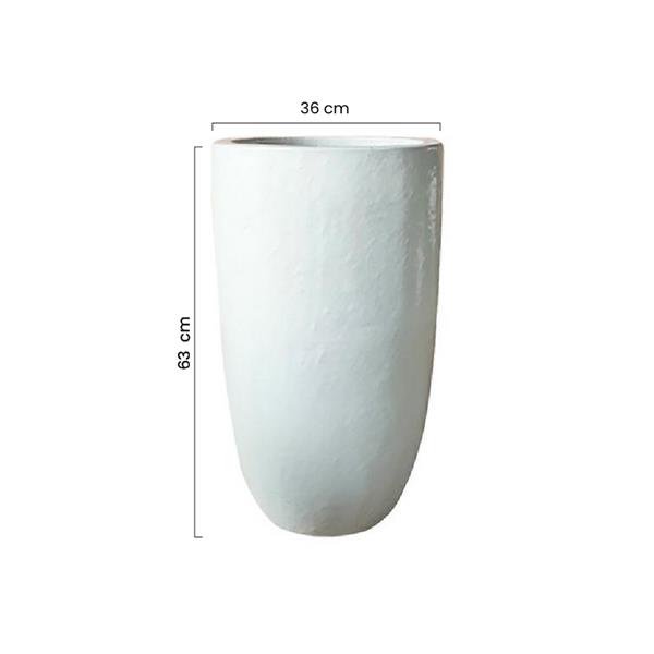 Vaso grande in ceramica bianca 36x63 cm - Real
