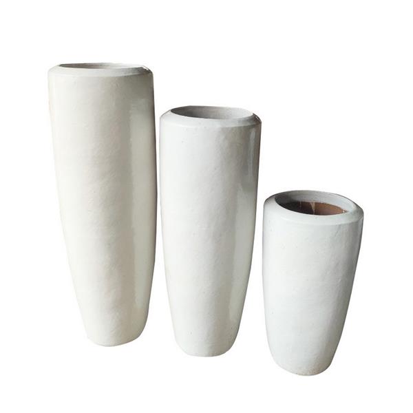 Vaso bianco in ceramica lucida 40x122 cm - Tropicana