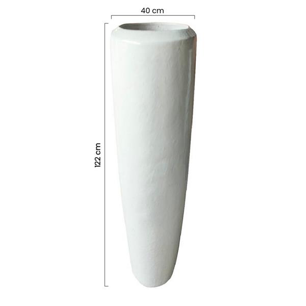 Vaso bianco in ceramica lucida 40x122 cm - Tropicana