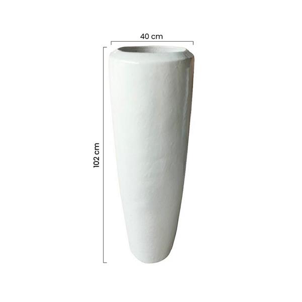 Vaso decorativo per interni bianco lucido 40x102 cm - Tropicana