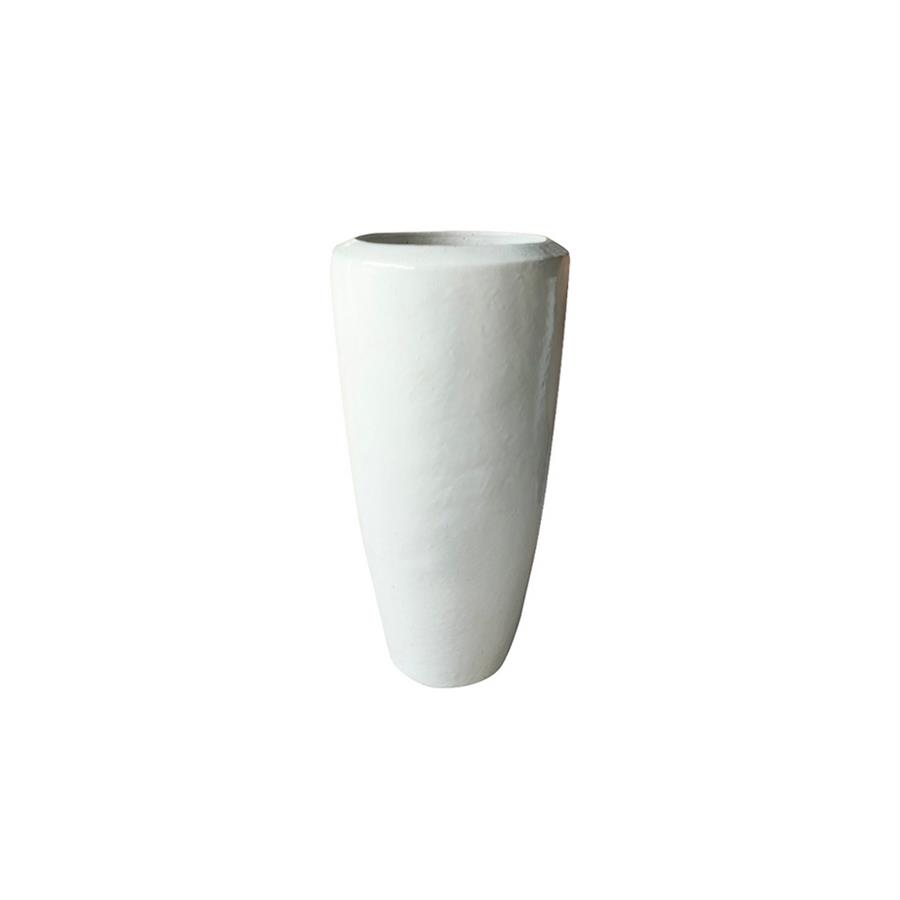 Vaso in ceramica bianco lucido 38x72 cm - Tropicana