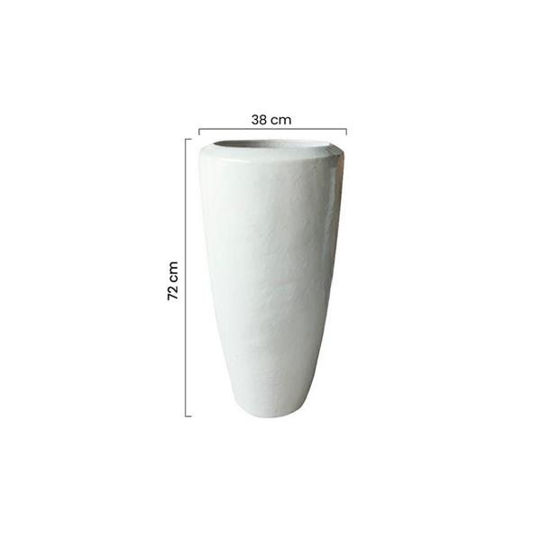 Vaso in ceramica bianco lucido 38x72 cm - Tropicana