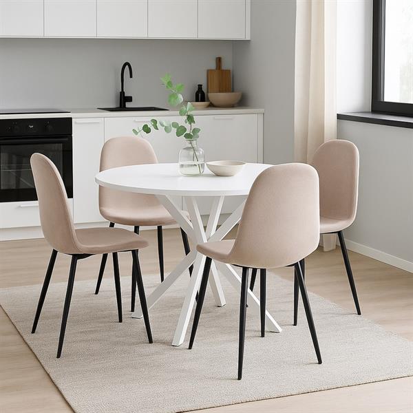Tavolo tondo 120 cm bianco con gambe bianche - Gabry