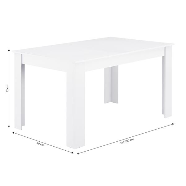 Tavolo estensibile bianco 140-190x90x77 cm - Harper