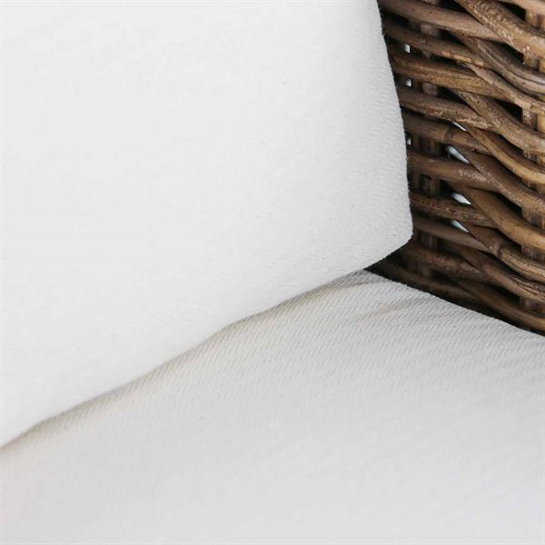 Poltrona da esterno in rattan grigio con cuscini ecrù 84x83x73 cm - Kubu