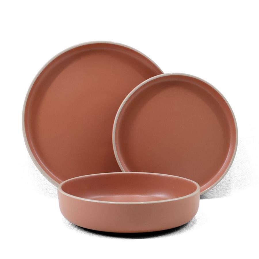 Servizio di piatti in gres porcellanato terracotta - Serena