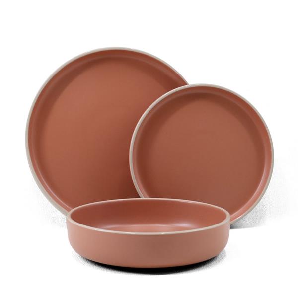 Servizio di piatti in gres porcellanato terracotta - Serena