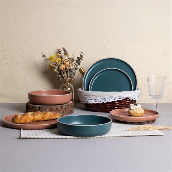 Servizio di piatti in gres porcellanato terracotta - Serena