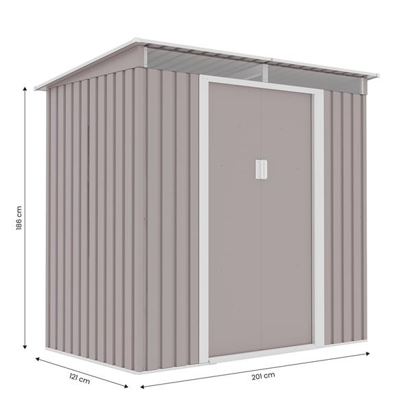 Casetta da giardino in acciaio grigia 201x121 cm – Sky