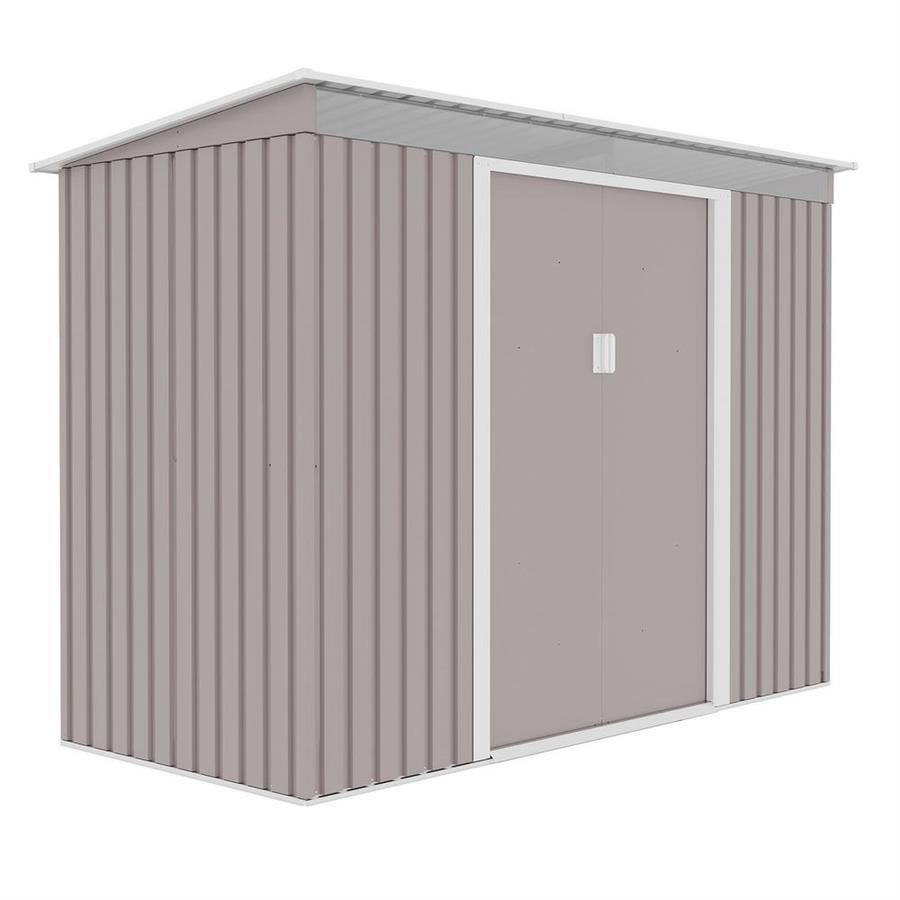 Casetta da giardino grigia in acciaio 261x121 cm con porte scorrevoli grigia - Sky