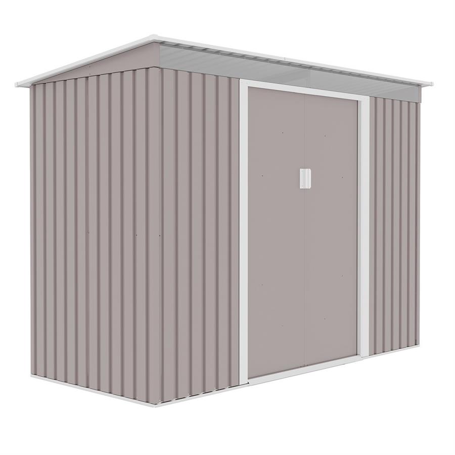 Casetta da giardino grigia in acciaio 261x121 cm con porte scorrevoli grigia - Sky