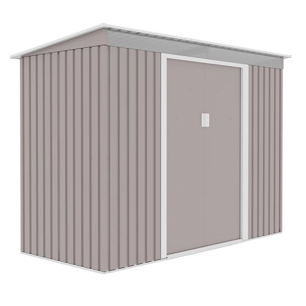 Casetta da giardino grigia in acciaio 261x121 cm con porte scorrevoli grigia - Sky