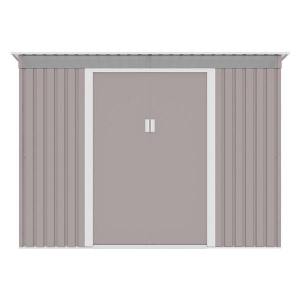 Casetta da giardino grigia in acciaio 261x121 cm con porte scorrevoli grigia - Sky