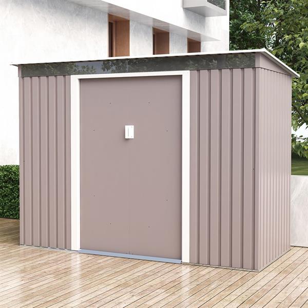 Casetta da giardino grigia in acciaio 261x121 cm con porte scorrevoli grigia - Sky