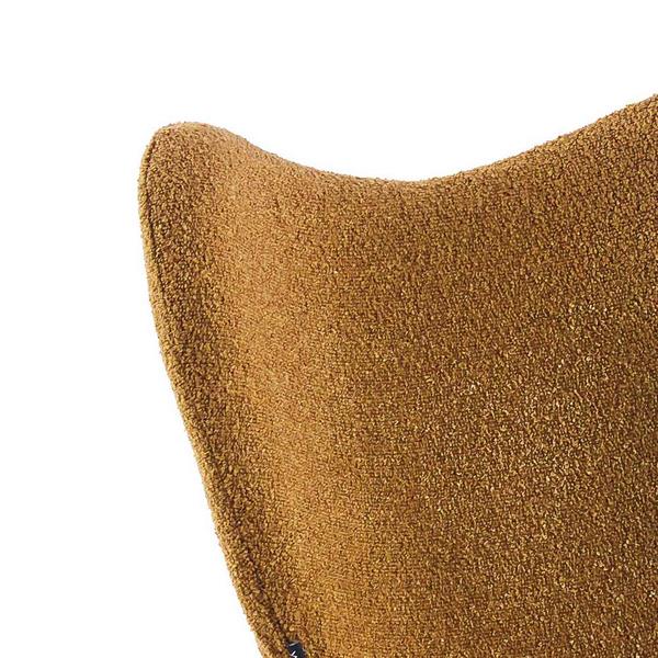 Sedie design moderno in tessuto ocra bouclé con gambe in legno – Elena