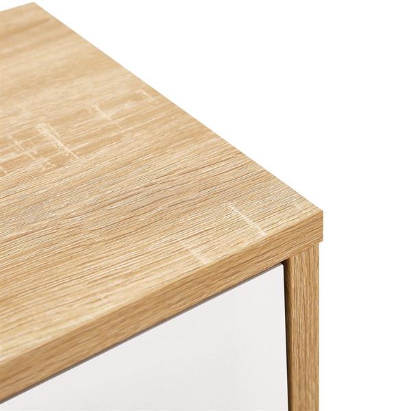 Scarpiera doppia 6 vani bianca e rovere 120x24x114cm - Sky