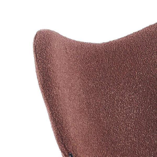 Set 4 sedie in tessuto bouclé marroni con gambe in legno noce – Elena