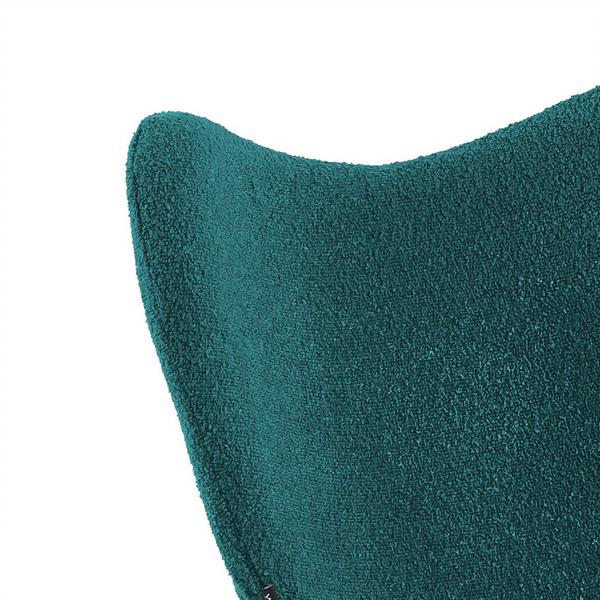 Sedie design moderno in tessuto petrolio bouclé con gambe in legno – Elena