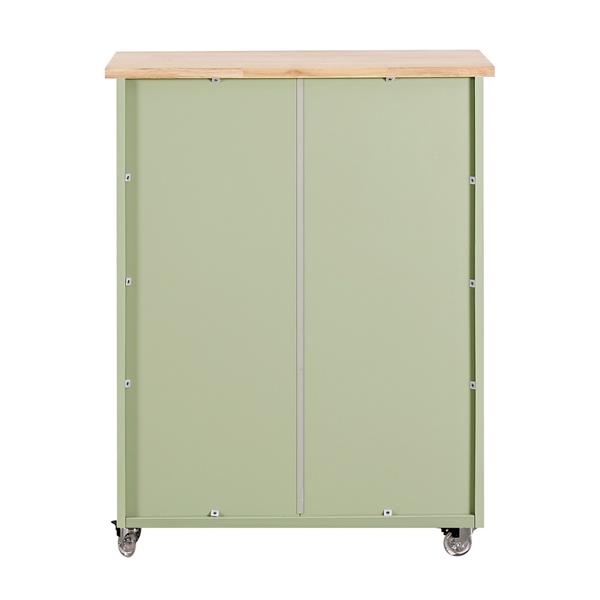 Credenza portabottiglie con cassetti e ante salvia con top in legno – Febe