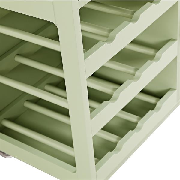 Credenza portabottiglie con cassetti e ante salvia con top in legno – Febe