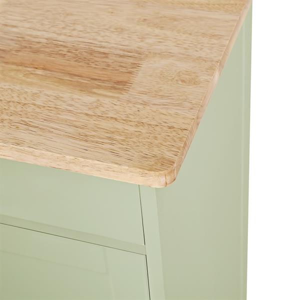 Credenza portabottiglie con cassetti e ante salvia con top in legno – Febe