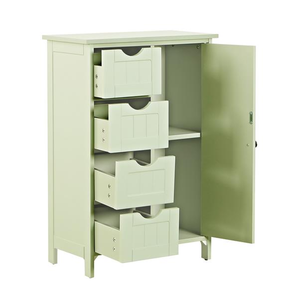 Mobiletto bagno multiuso con 4 cassetti e 1 anta verde salvia - Lily