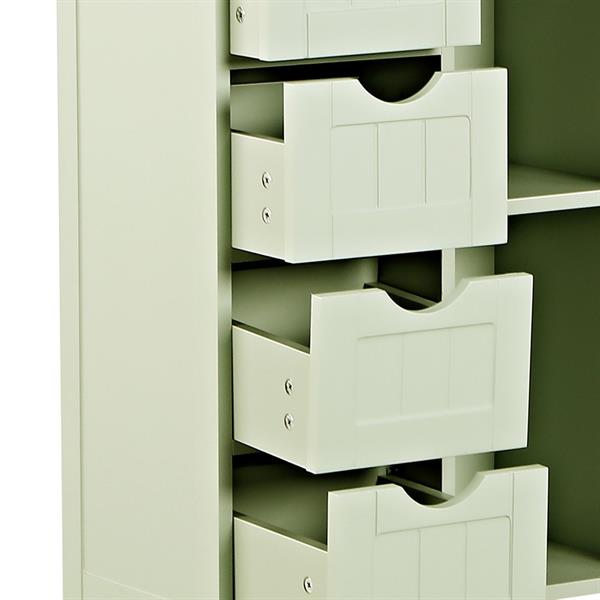 Mobiletto bagno multiuso con 4 cassetti e 1 anta verde salvia - Lily
