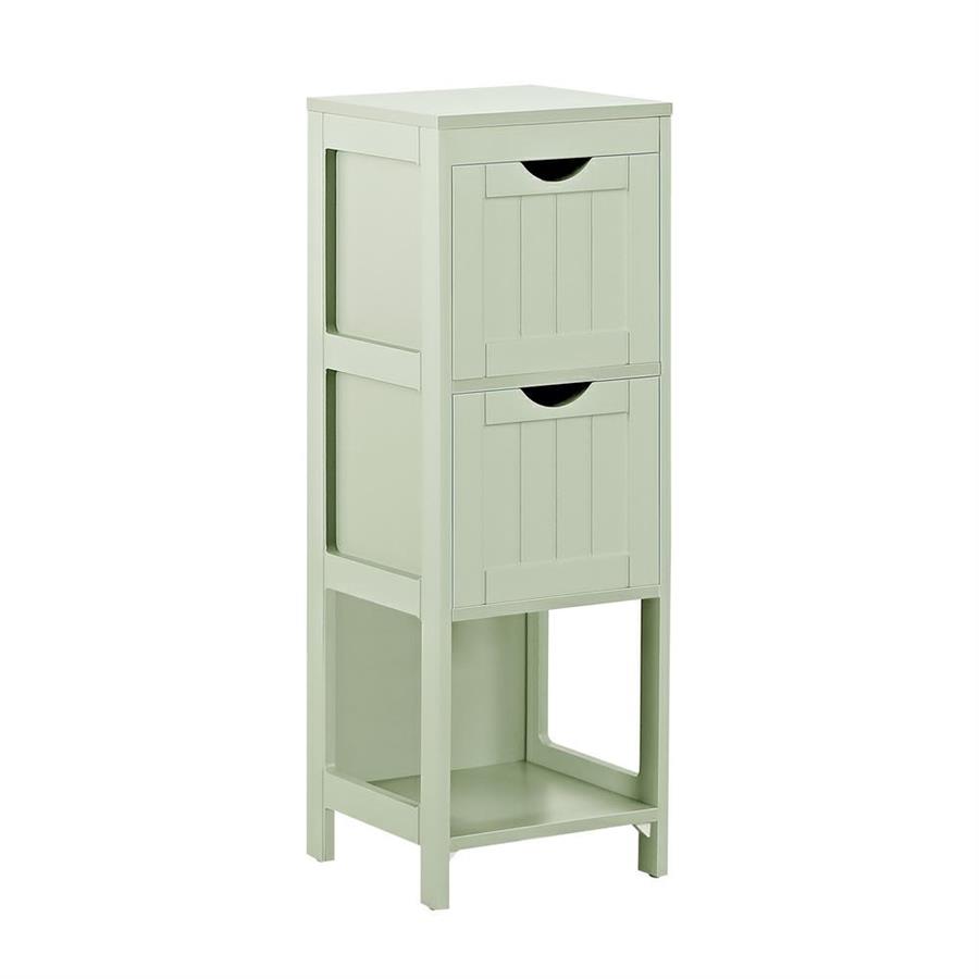 Colonna bagno con 2 cassetti e ripiano verde salvia 30x30x89 cm - Ella
