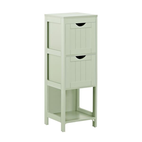 Colonna bagno con 2 cassetti e ripiano verde salvia 30x30x89 cm - Ella