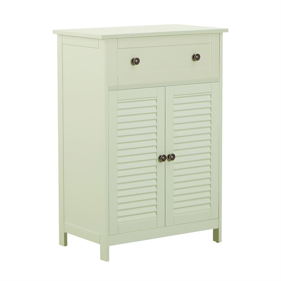 Mobiletto bagno multiuso con cassetto e 2 ante verde salvia 60x35x87cm - Jessica