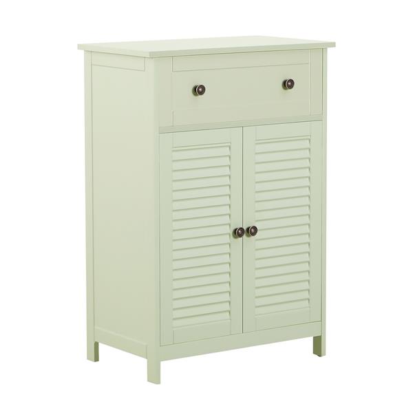 Mobiletto bagno multiuso con cassetto e 2 ante verde salvia 60x35x87cm - Jessica