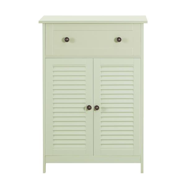 Mobiletto bagno multiuso con cassetto e 2 ante verde salvia 60x35x87cm - Jessica