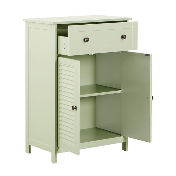 Mobiletto bagno multiuso con cassetto e 2 ante verde salvia 60x35x87cm - Jessica
