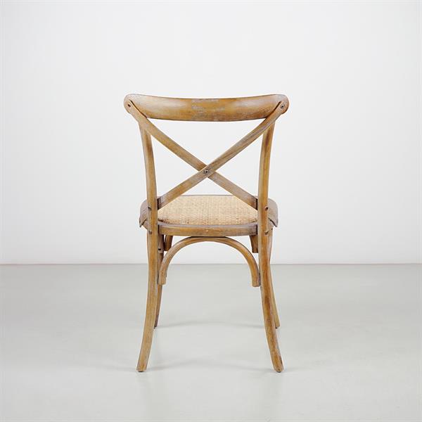 Set 2 sedie in legno schienale incrociato e seduta in rattan naturale – Cross